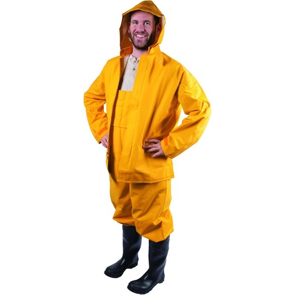 Stansport Rain suit-Yellow Commercial 2pc, Hooded Jacket, Pants, Rainsuit NEW - Picture 5 of 11